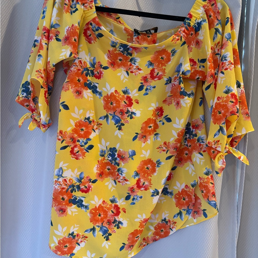 Vibrant Floral Yellow Blouse